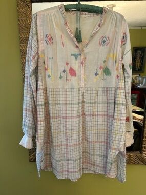 Injiri cotton multi-colored blouse - sz 38